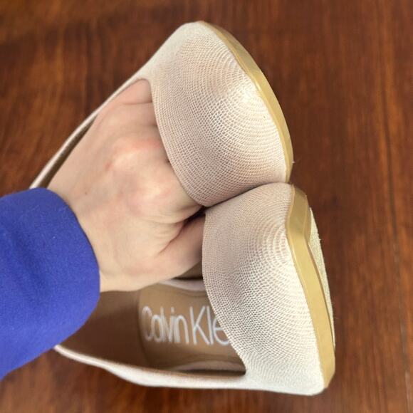 Calvin Klein Kamara Sz 9 Nude Peach Blush Snakeprint Pumps Heels - Picture 9 of 9